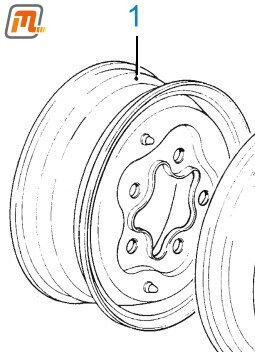 wheel steel 5,5 x 14  FT 120  (single tyres, short wheel base = 2,7m, 5 holes)